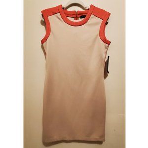 NWT Sharagano Peach and Cream Sleeveless Dress Size 10